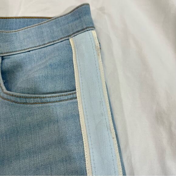 Veronica Beard Carly Air Tux Striped 11” Kick Flare Jean frayed ankle size 28 - Picture 13 of 16